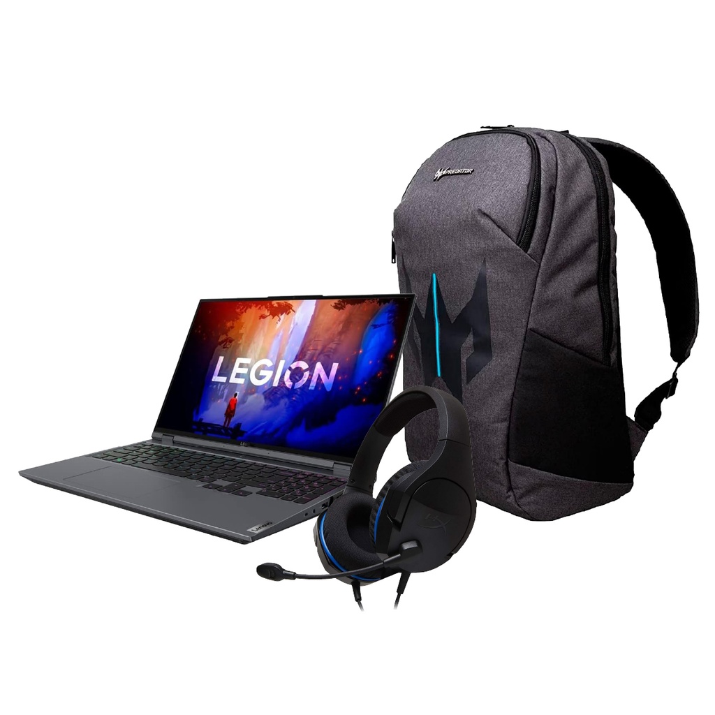 Paquete laptop gamer Lenovo Legion 5 Pro, AMD Ryzen 9 6900HX, RAM 16Gb,1Tb SSD M.2, pantalla WQXGA de 16", NVIDIA GeForce RTX 3070Ti 8Gb GDDR6, Windows 11 Home, incluye audifonos y mochila gaming
