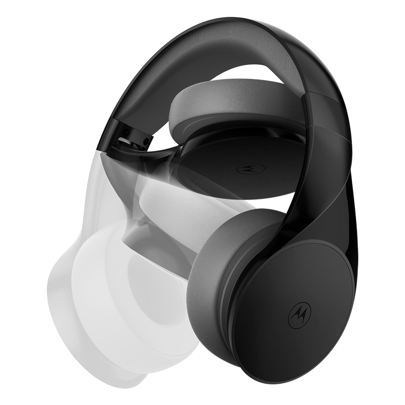 MOTOROLA XT500+ WIRELESS OVER-EAR HEADPHONES W/ MIC - BLACK (MOTOXT500+BK)