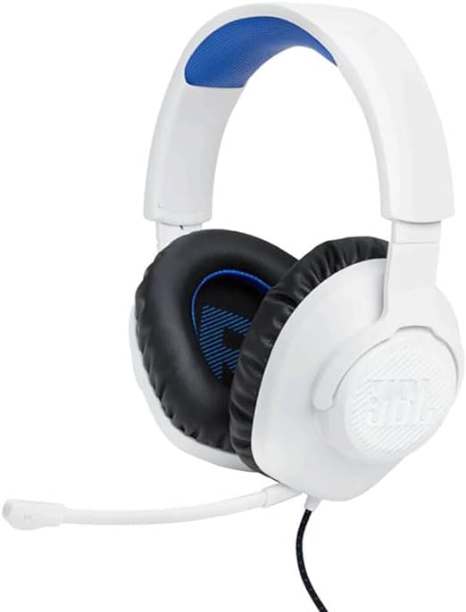 Auriculares de Juego JBL Quantum 100P Consola Playstation - Blanco y Azul
