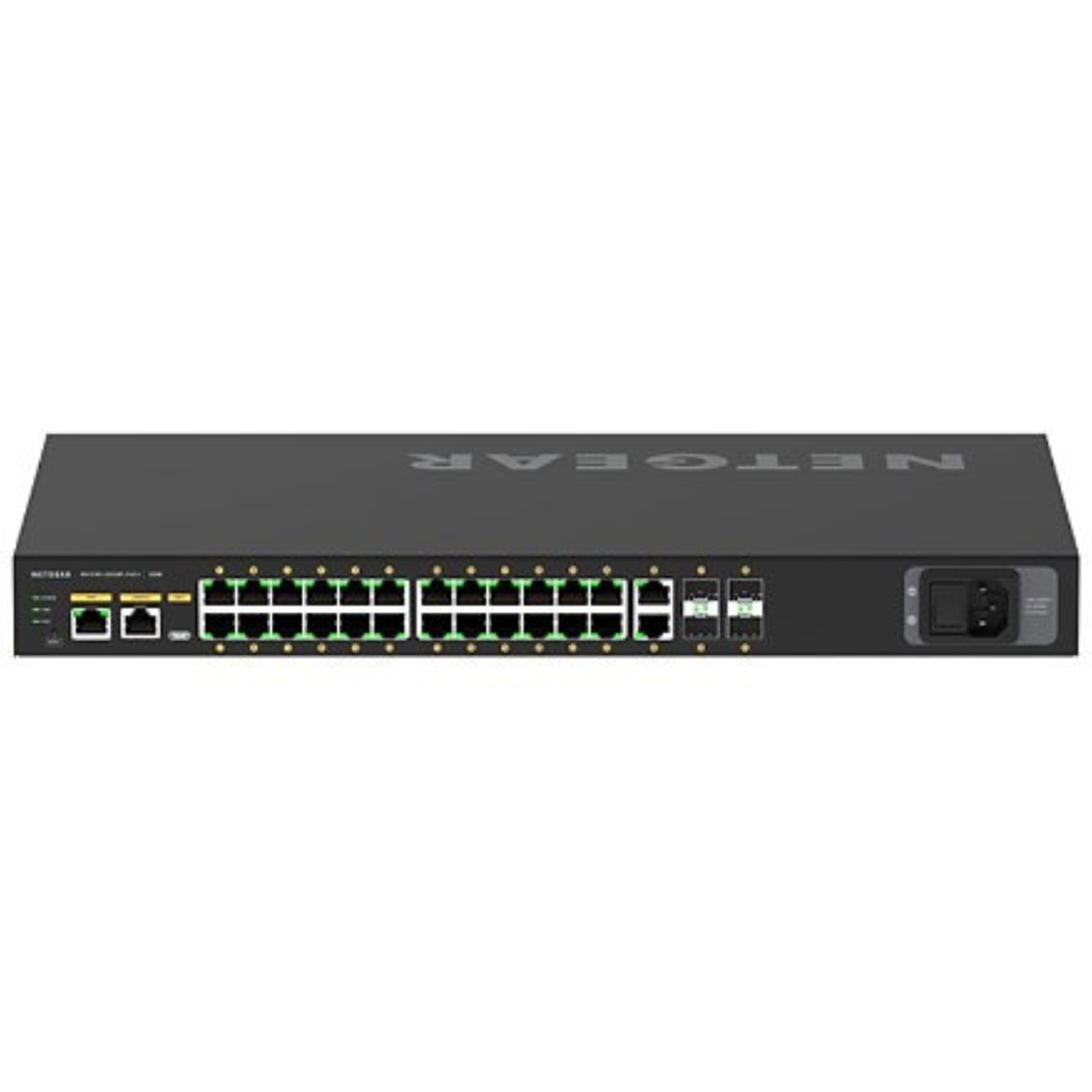 Switch NETGEAR ProAV M4250-26G4F-PoE+ | AV Line Managed | 24 Puertos Gigabit PoE+ (300W) | 4 Puertos SFP | Optimizado para Dante y NDI | Nuevo