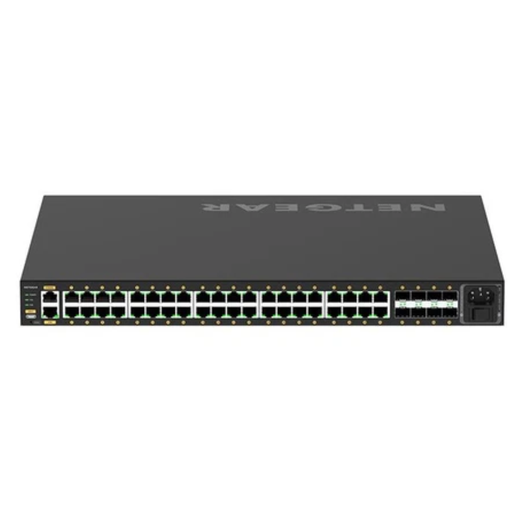 NETGEAR AV Line M4250-40G8XF-PoE+ – Switch Administrable con 40 Puertos Gigabit PoE+, 8 Puertos 10G SFP+, 960W PoE, Optimizado para Audio/Video sobre IP – Rackmount
