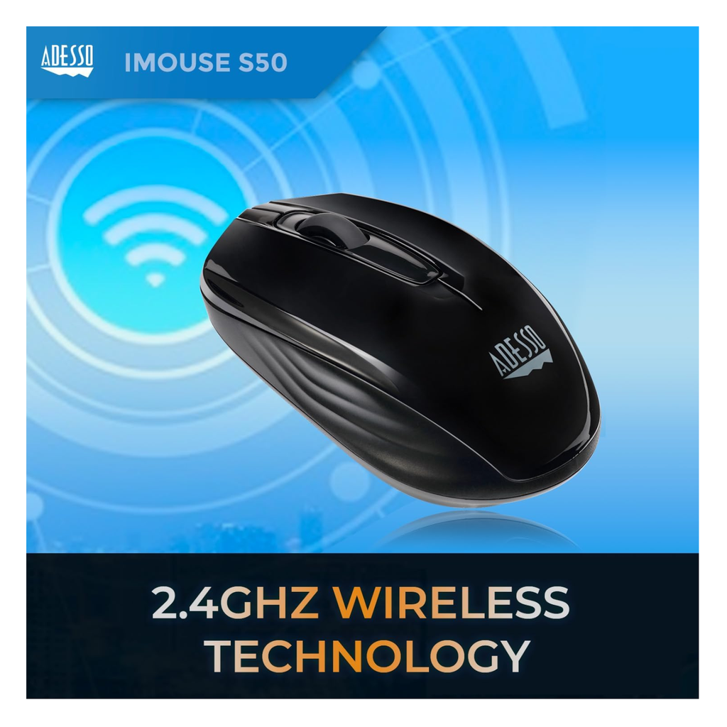Adesso iMouse S50 Mini Mouse Inalámbrico 2.4GHz Compacto Negro