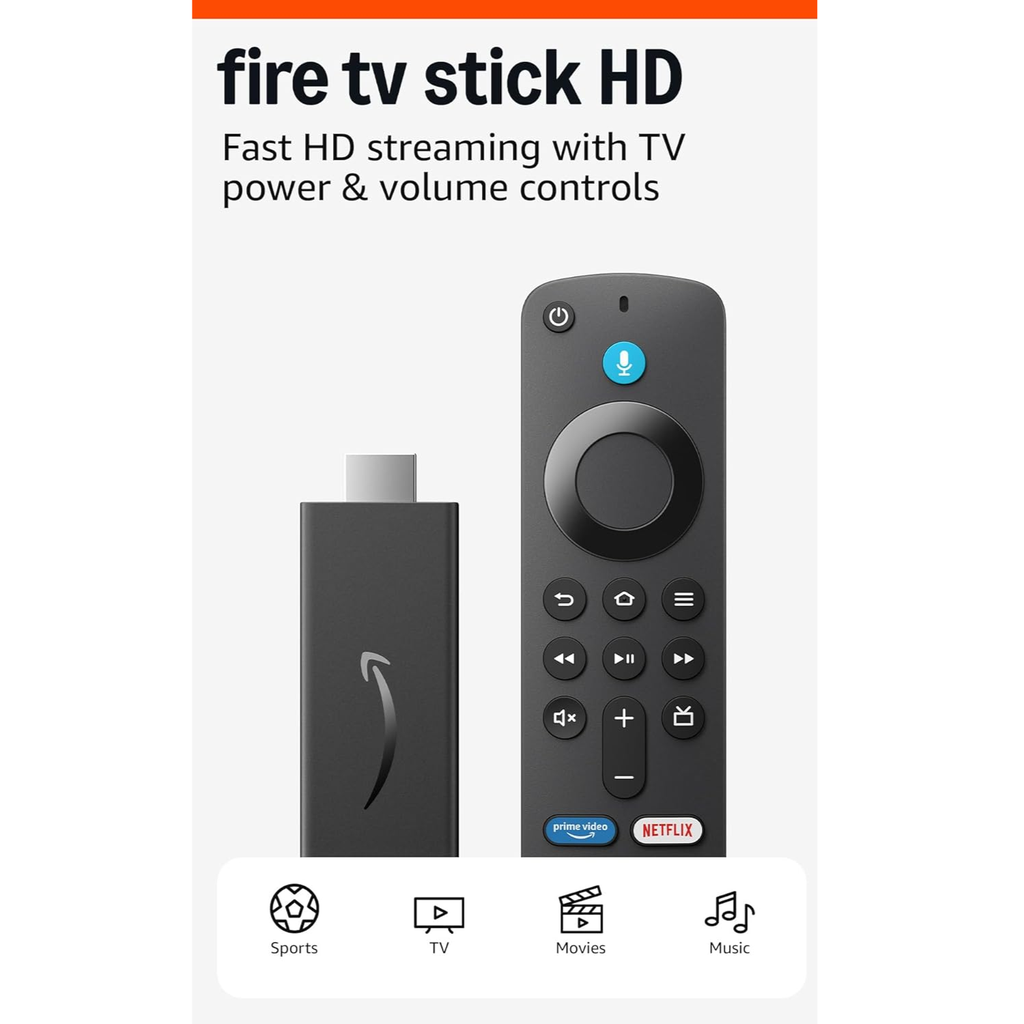 Amazon Fire TV Stick HD – Reproductor de Streaming con Alexa, 8GB de Almacenamiento, Control Remoto por Voz, Wi-Fi Rápido, Color Black (Nuevo)