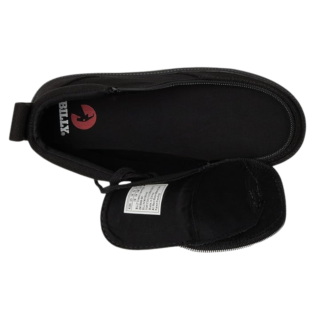 BILLY Footwear Toddler Harmon Sneakers - Black 7T: Zipper & Lace Up, Cushioned Insole, Non Marking Sole