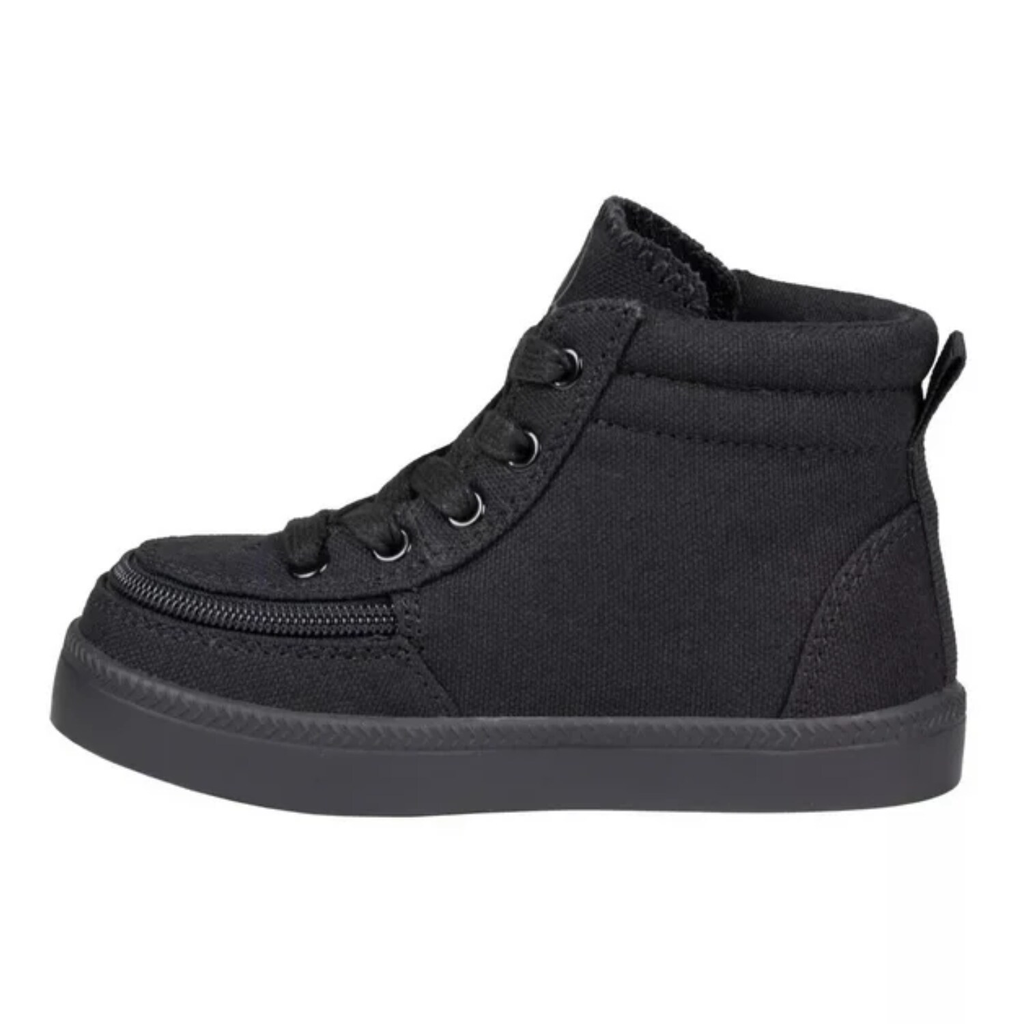 BILLY Footwear Toddler Harmon Sneakers - Black 5T: Zipper & Lace Up, Cushioned Insole, Non Marking Sole