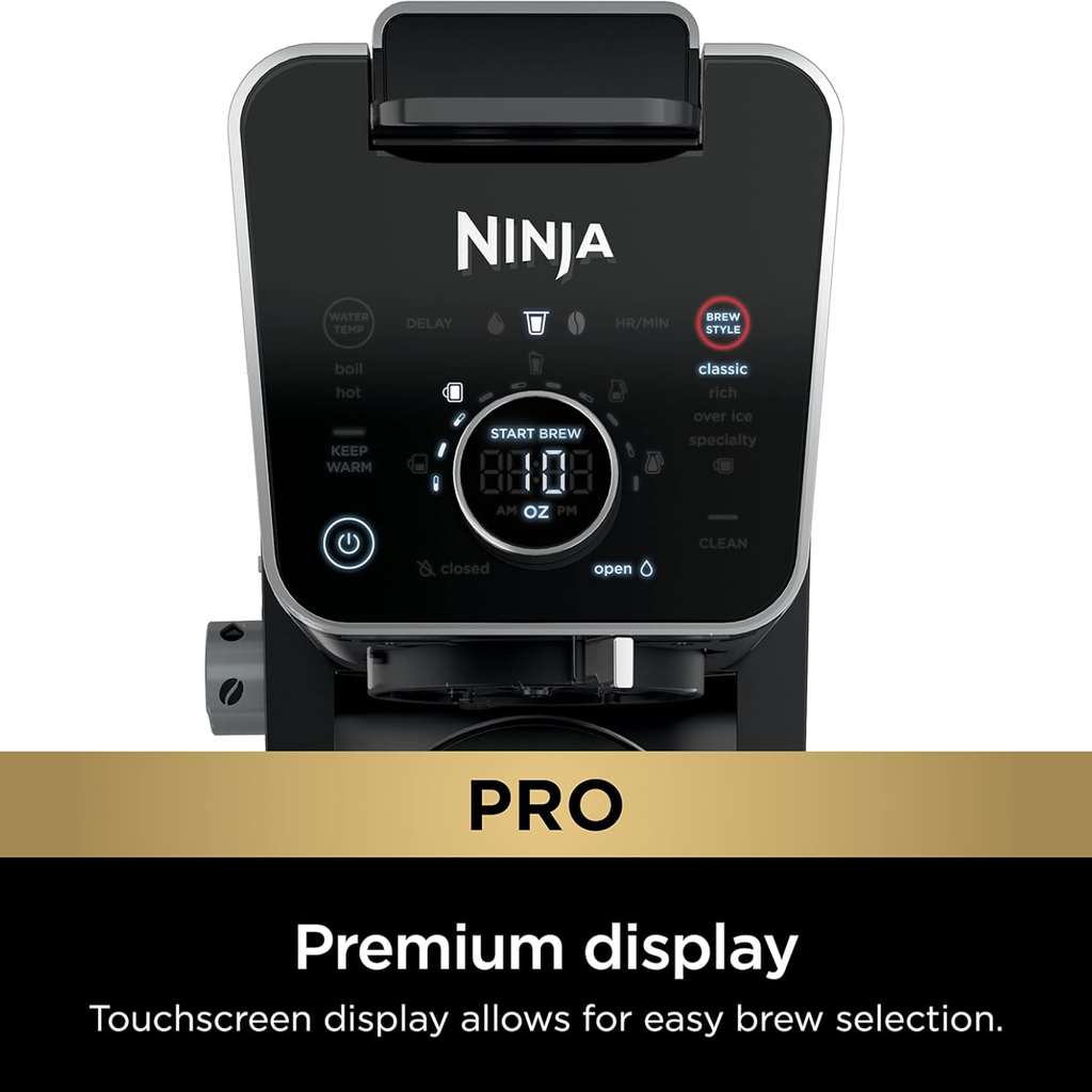 Ninja DualBrew Pro Specialty Coffee System – Cafetera 3-en-1: Pod, Single-Serve y 12 Tazas, Espumador Integrado, Depósito XL, Canadian Version
