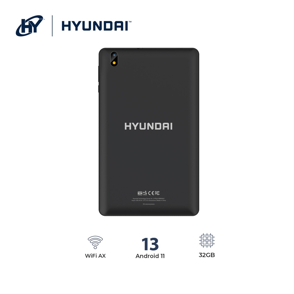 Hyundai HYtab Plus 8LB1 (T-Mobile Carrier), 8" HD IPS, Android 11, Quad-Core Processor, 3GB/32GB, 2MP/5MP - Black
