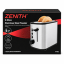 Zenith Wide 2 Slice Stainless Steel Toaster 