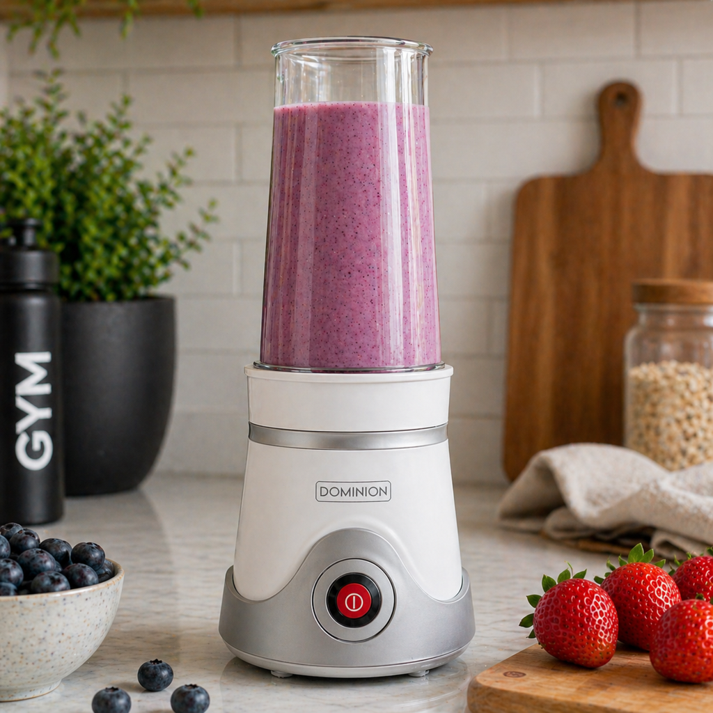 Licuadora Personal Dominion BlendMax Blanca - Vaso Portátil 2Go, Motor Potente para Batidos y Smoothies Profesionales