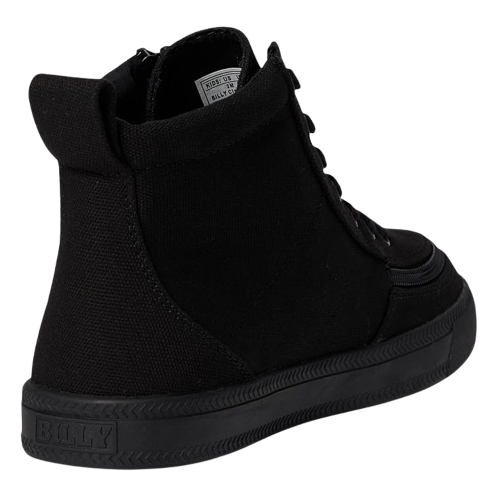 BILLY Footwear Toddler Harmon Sneakers - Black 9T: Zipper & Lace Up, Cushioned Insole, Non Marking Sole