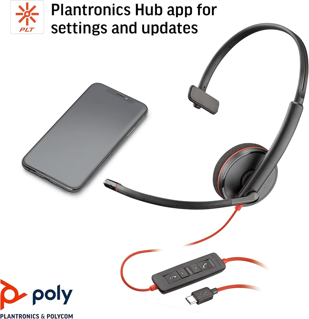 Refurbished Plantronics Blackwire C3210 Headset Grado B