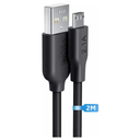 Cable USB-A a Micro USB V8 2 Metros 2.1A Carga Rápida y Transferencia de Datos Negro