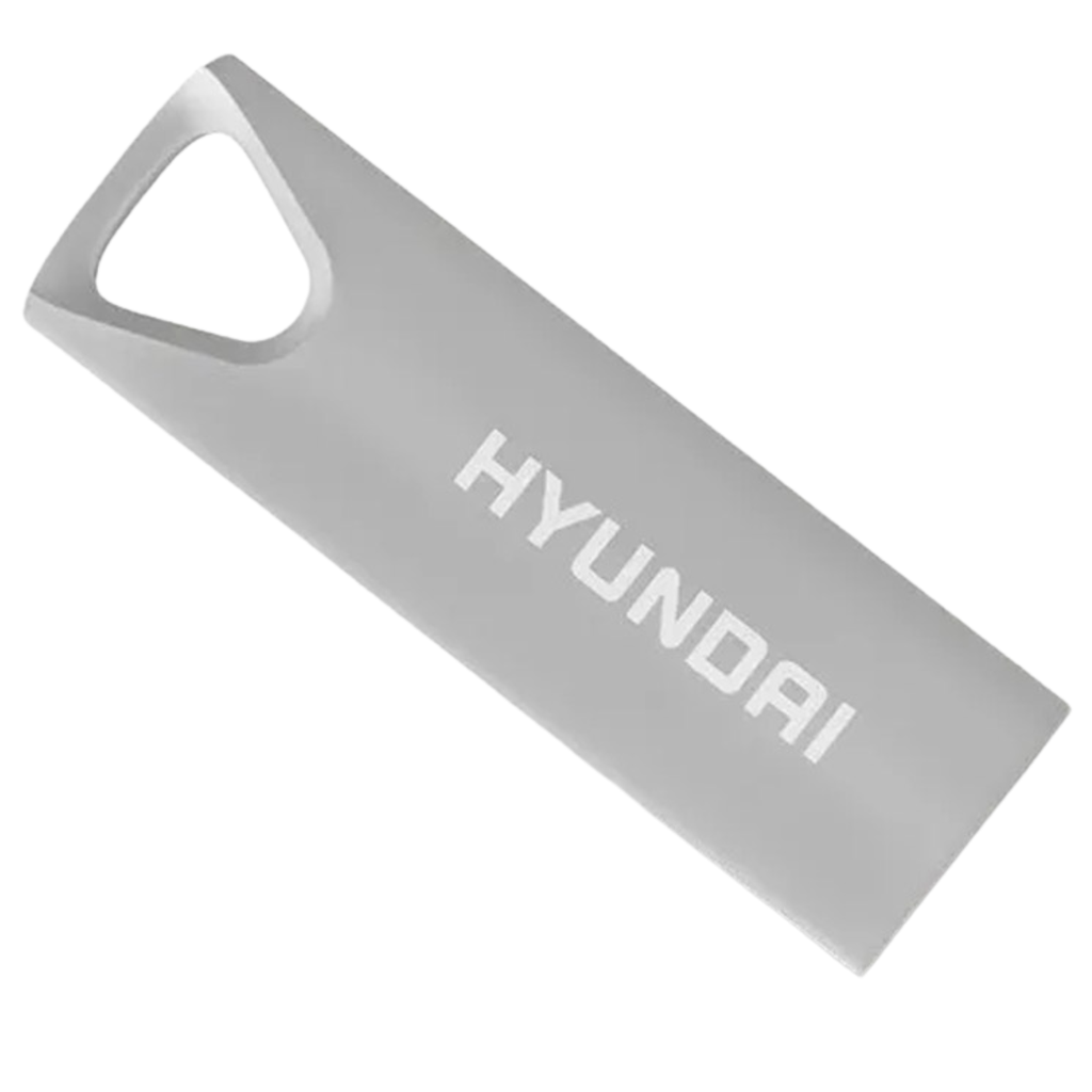 Memoria USB 128GB Hyundai Bravo Deluxe | Cuerpo Metálico Plata | USB 2.0 High Speed | Máxima Resistencia | Nuevo Sellado | Para Respaldo Masivo, Video y Uso Rudo