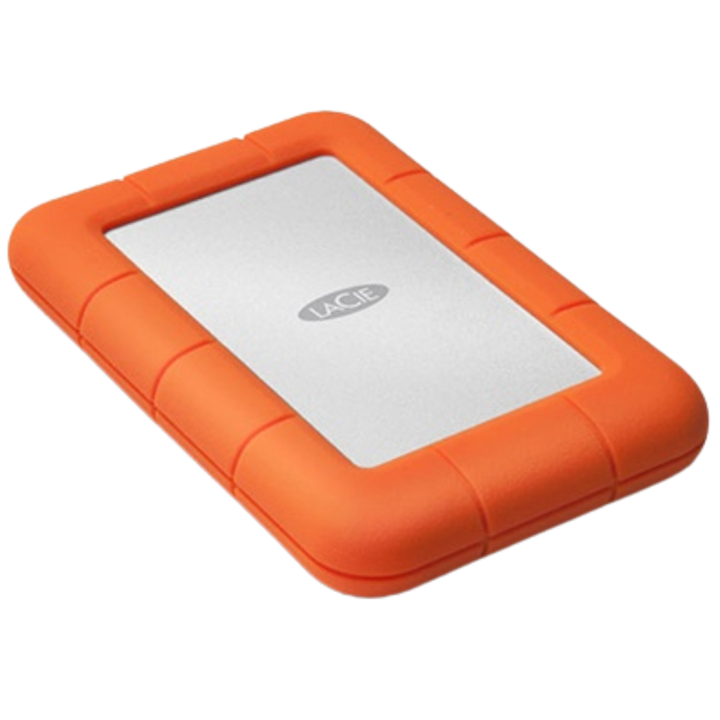 Disco Duro Externo LaCie Rugged 1TB | USB 3.0 | Naranja y Gris | Ref. 9000602 | Resistente a Golpes, Lluvia y Presión | Portátil 2.5″