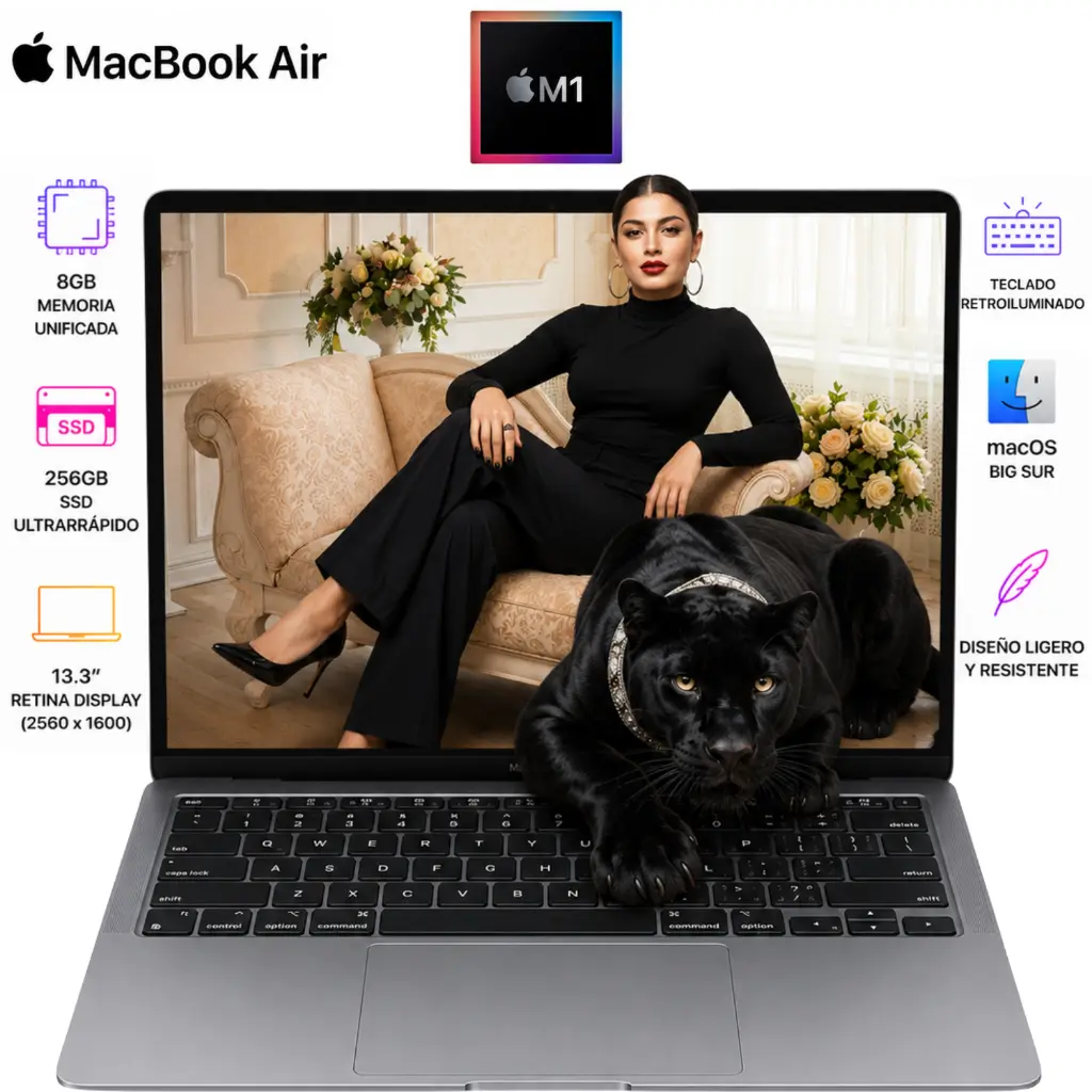 Apple MacBook Air M1 13.3" 8GB RAM 256GB SSD Gris Espacial