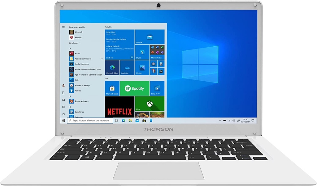 Refurbished Thomson Laptop NEO14,14.1 Inch, Intel Atom, 4Gb RAM, 64Gb eMMC Storage, Windows 10 - White Grado B