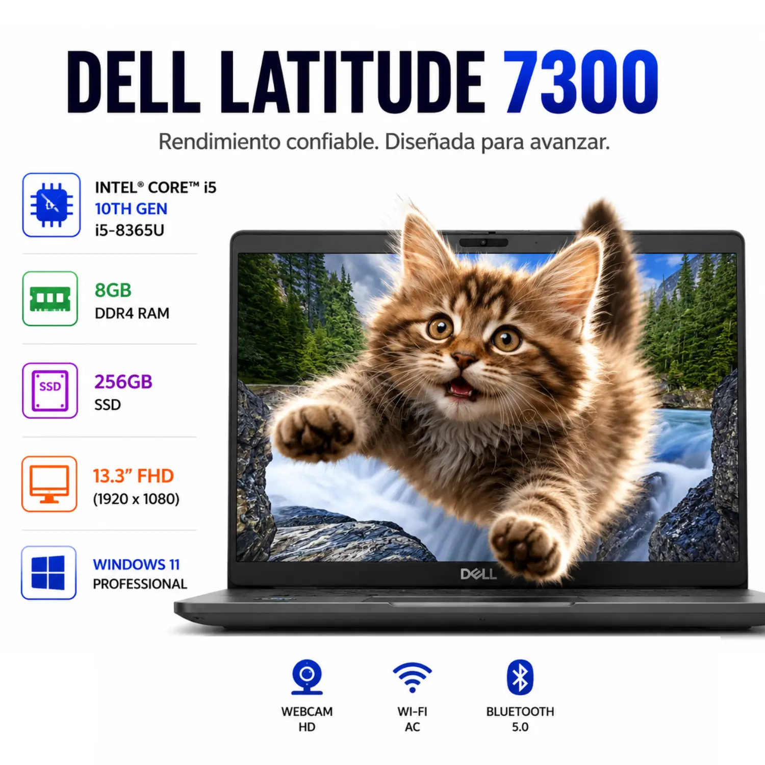 Dell Latitude 7300 13.3" FHD i5 8GB 256GB SSD Win11 Pro Grado A