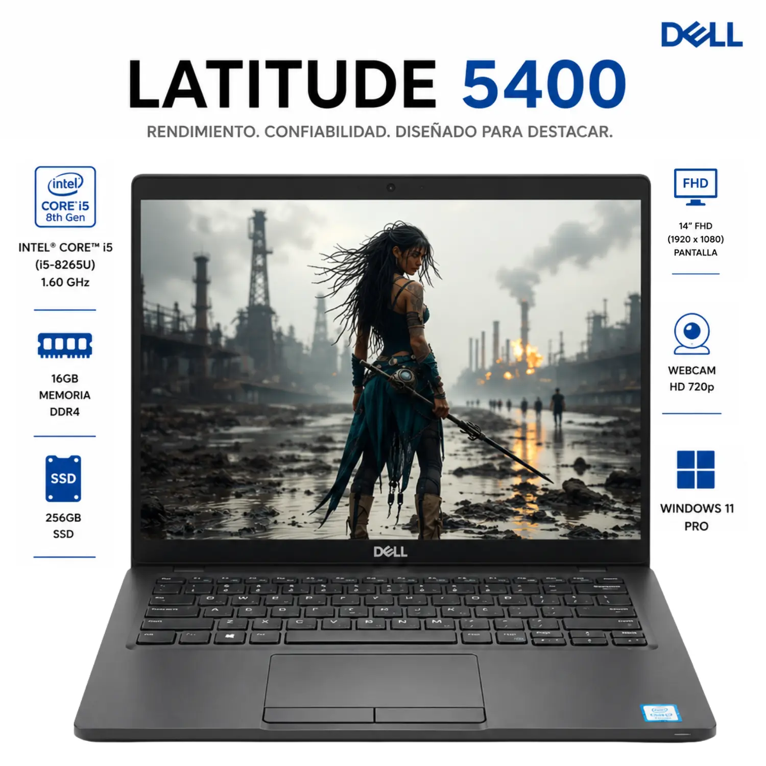 Dell Latitude 5400 14" FHD Intel Core i5 16GB RAM 256GB SSD Windows 11 (Reacondicionado) 