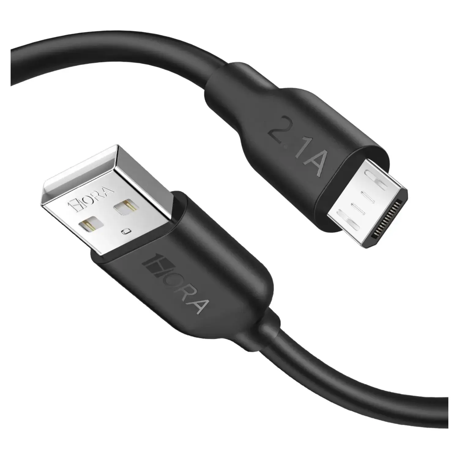 Cable USB-A a Micro USB V8 2 Metros 2.1A Carga Rápida y Transferencia de Datos Negro