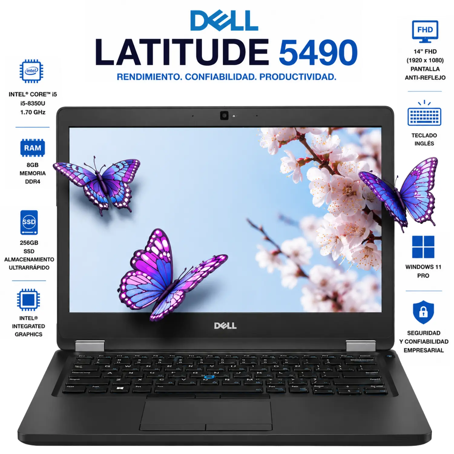 Dell Latitude 5490 14" FHD Intel Core i5 8GB RAM 256GB SSD Windows 11