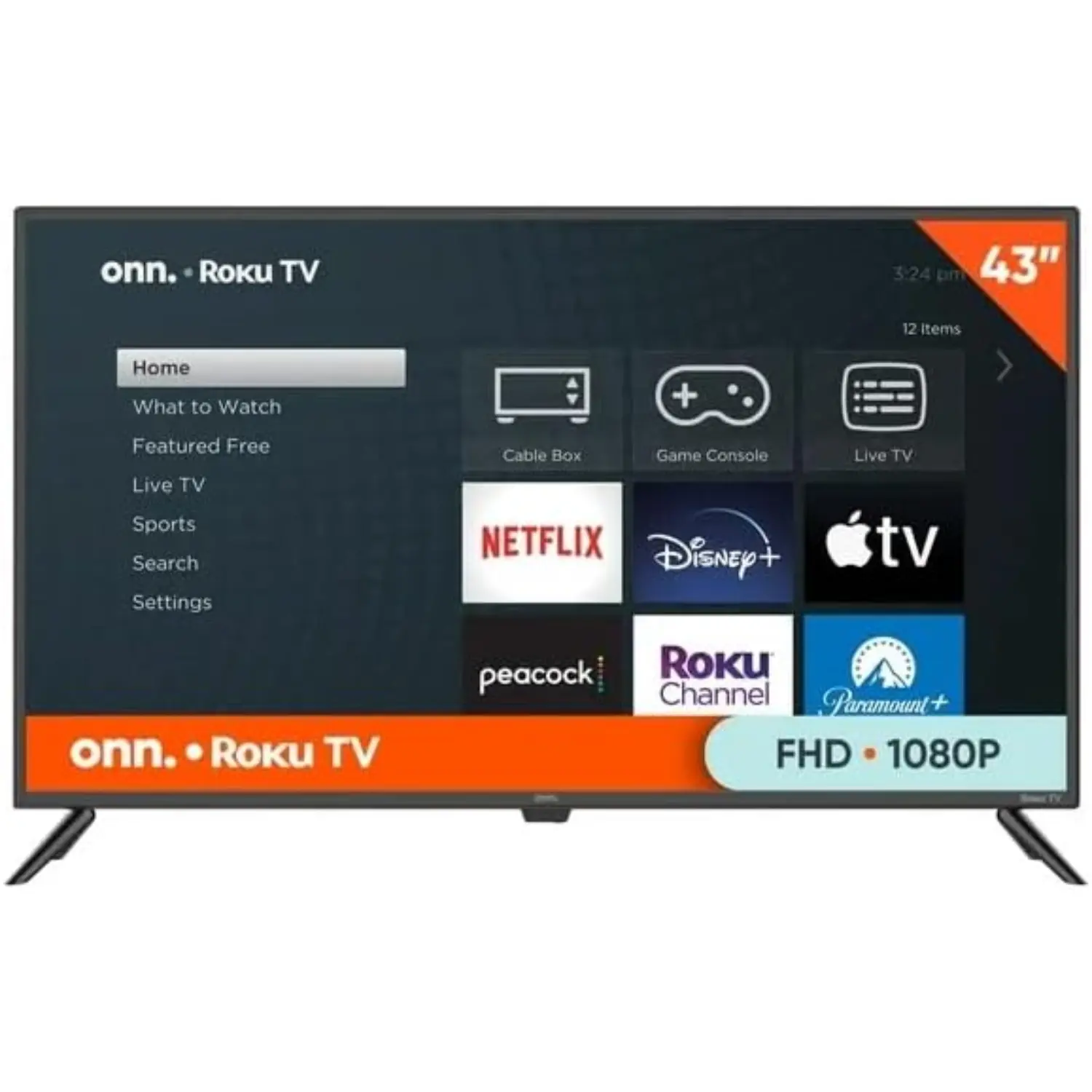 Reacondicionado-Smart TV Onn 43" Full HD Roku TV Wi-Fi Streaming LED 