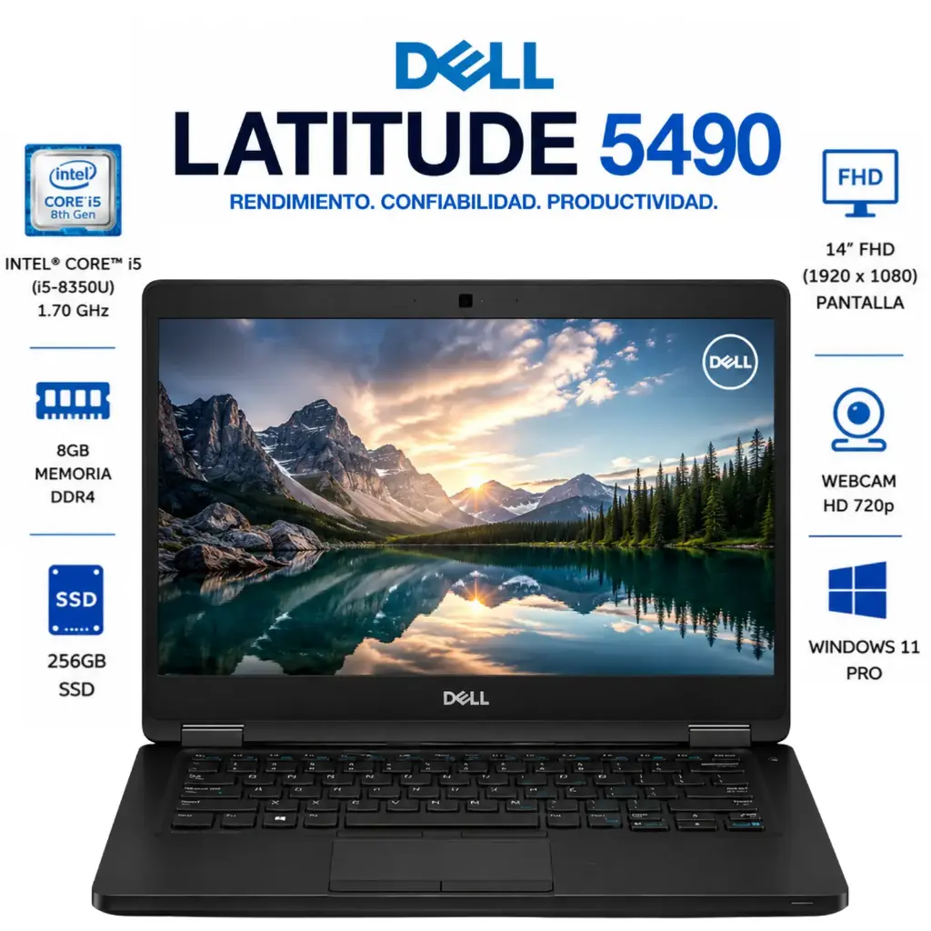 Notebook Dell Latitude 5490 14" FHD i5-8350U 8GB RAM 256GB SSD Win11 Pro