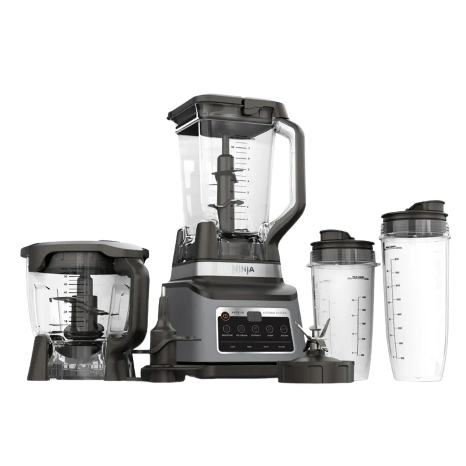 Ninja Professional Plus Kitchen System Auto-iQ – Licuadora 1400W, Vaso 72 oz, Procesador de Alimentos, Vasos To-Go, Tecnología Total Crushing – Nuevo