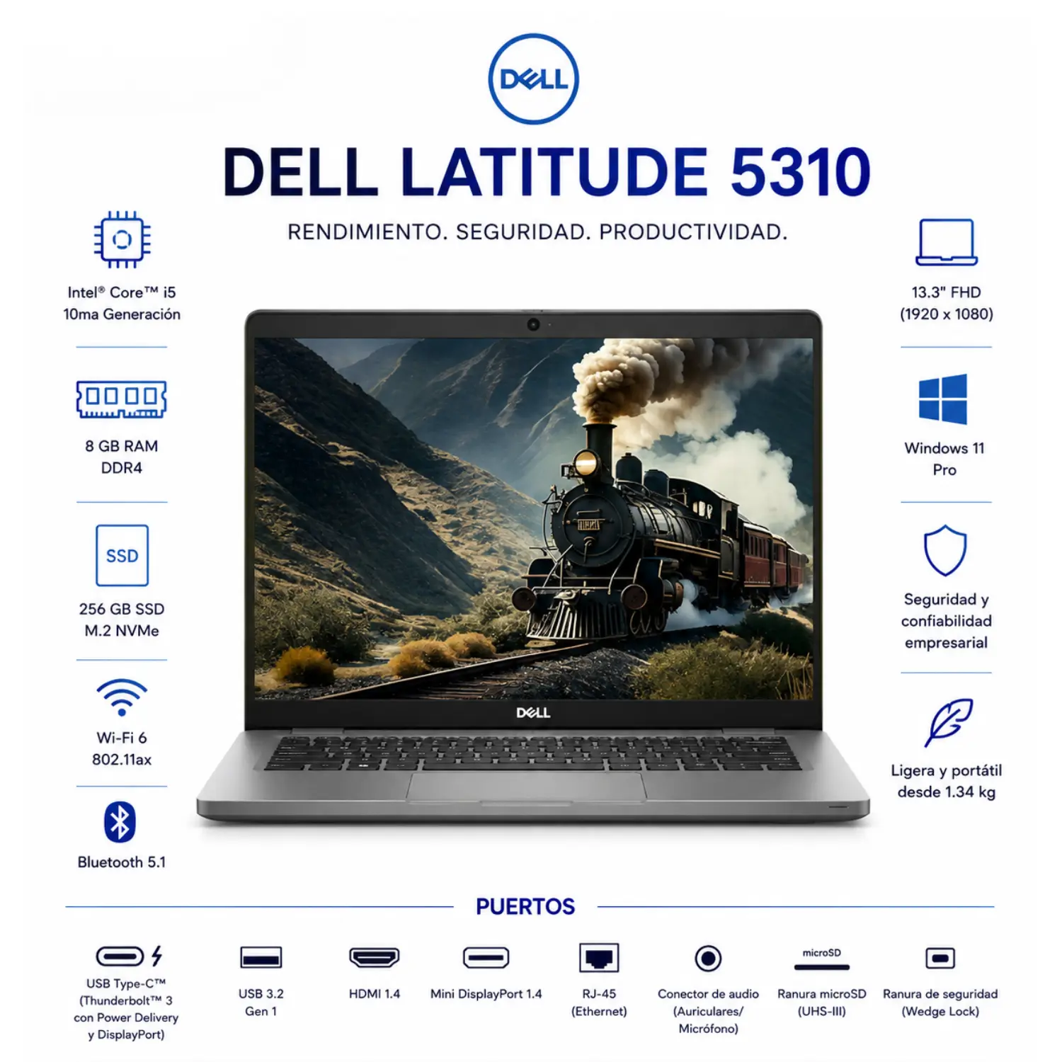 Dell Latitude 5310 13.3" FHD Intel Core i5 8GB RAM 256GB SSD Windows 11