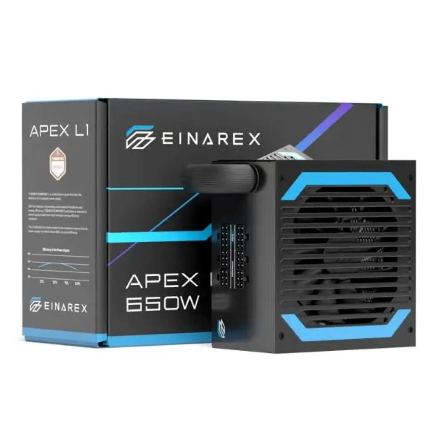 Fuente de Poder EINAREX APEX L1 650W - EXPS-AMN5-750-BK, ATX 650W DC, Estabilidad de Voltaje, Diseño Black Edition