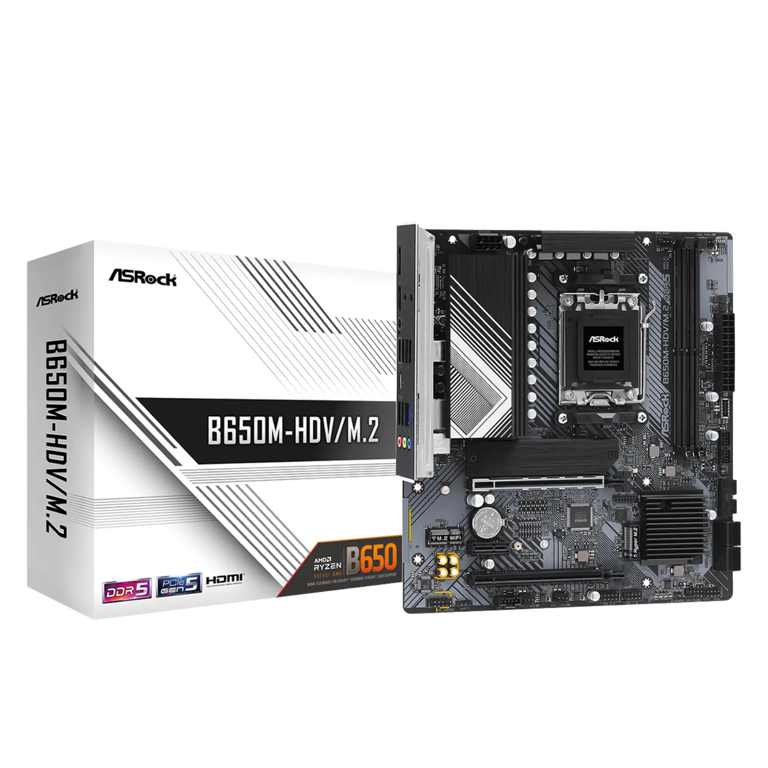 ASRock B650M-HDV/M.2 Tarjeta Madre AM5 DDR5 Micro ATX