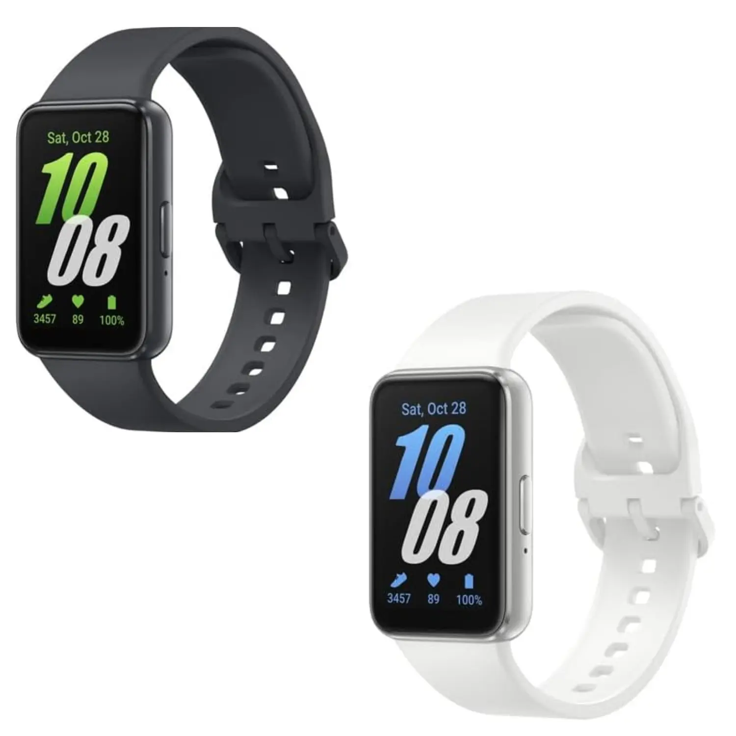 Paquete 2 Samsung Galaxy Fit3 | Colores Graphite y Silver | Pantalla 1.6" AMOLED | 13 Días de Batería | Monitoreo de Salud y Sueño