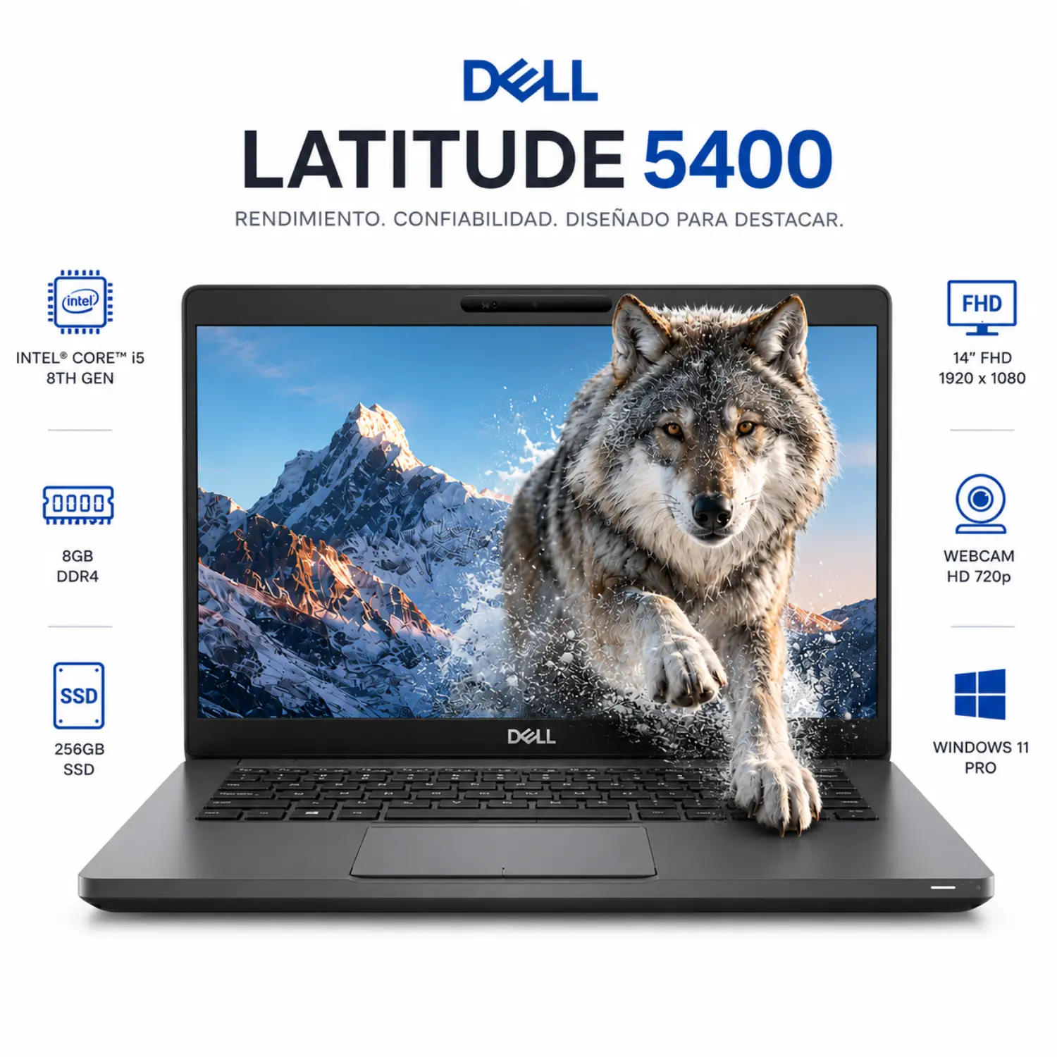 [DE5400-I5-8-256-FHD-W10/RFB] Reacondicionado-Dell Latitude 5400 14" FHD Intel Core i5 8GB RAM 256GB SSD Windows 11  