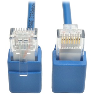 [N201-SR2-BL/NEW] Tripp Lite Cable Patch Cat6 UTP Moldeado sin Enganches en Ángulo a la Derecha RJ-45 Macho - RJ-45 Macho, 61cm -Azul