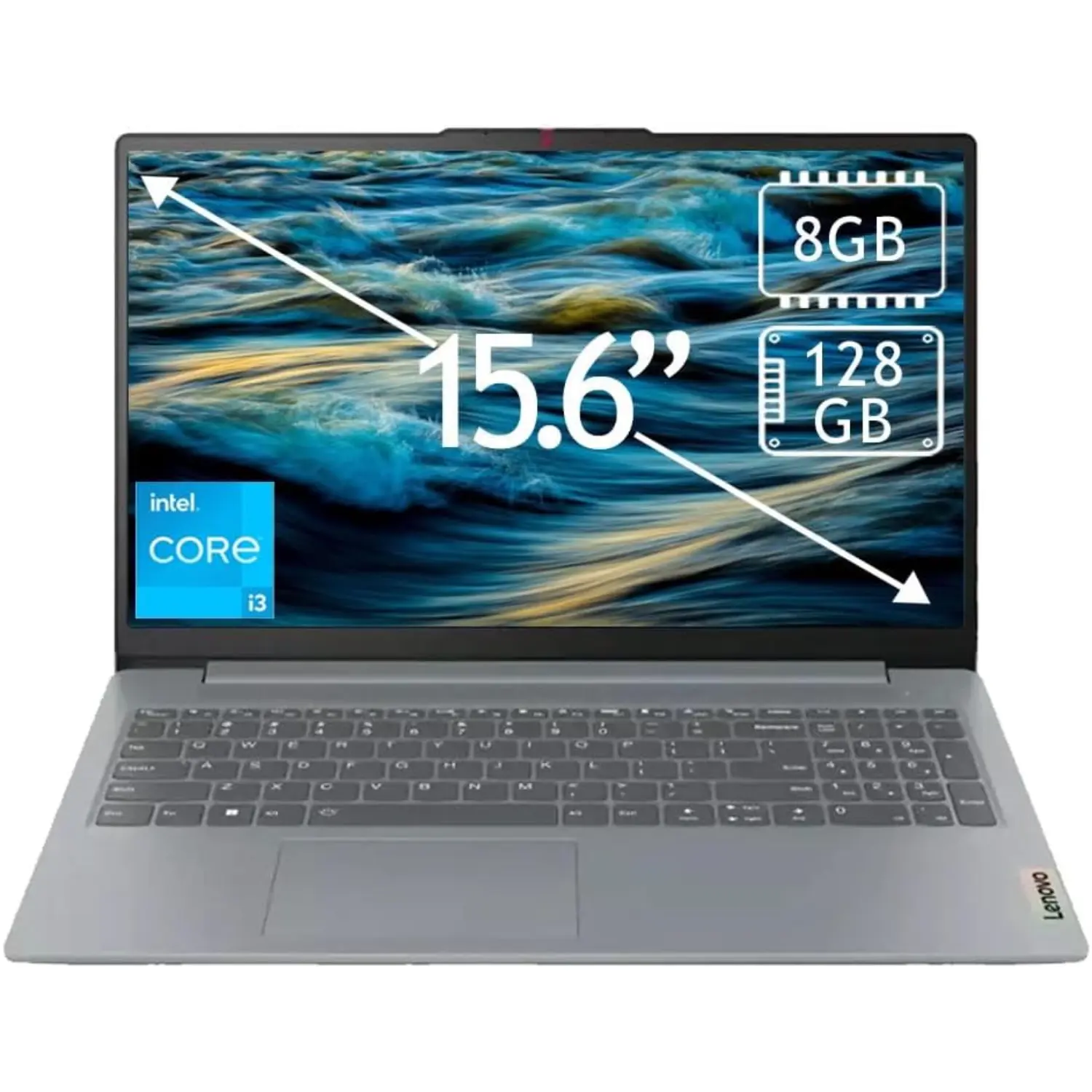 [82XB00C2US/NEW] Lenovo Slim 3 15IAN8 – Laptop 15.6″ FHD, Intel Core i3-N305, 8GB RAM, 128GB UFS, Windows 11, Arctic Gray
