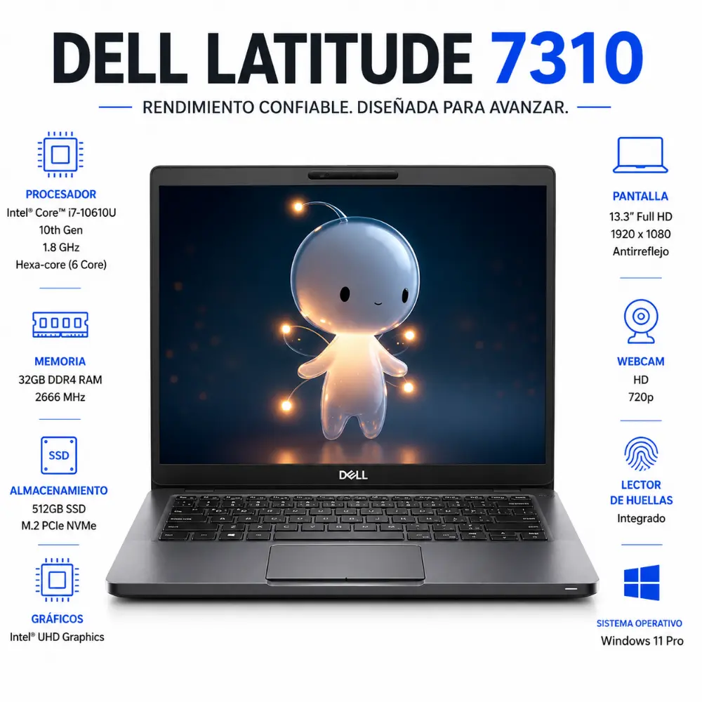 [DE7310-I7-32-512-ES/RFB] Dell Latitude 7310 13.3" FHD Intel Core i7 32GB RAM 512GB SSD Windows 11