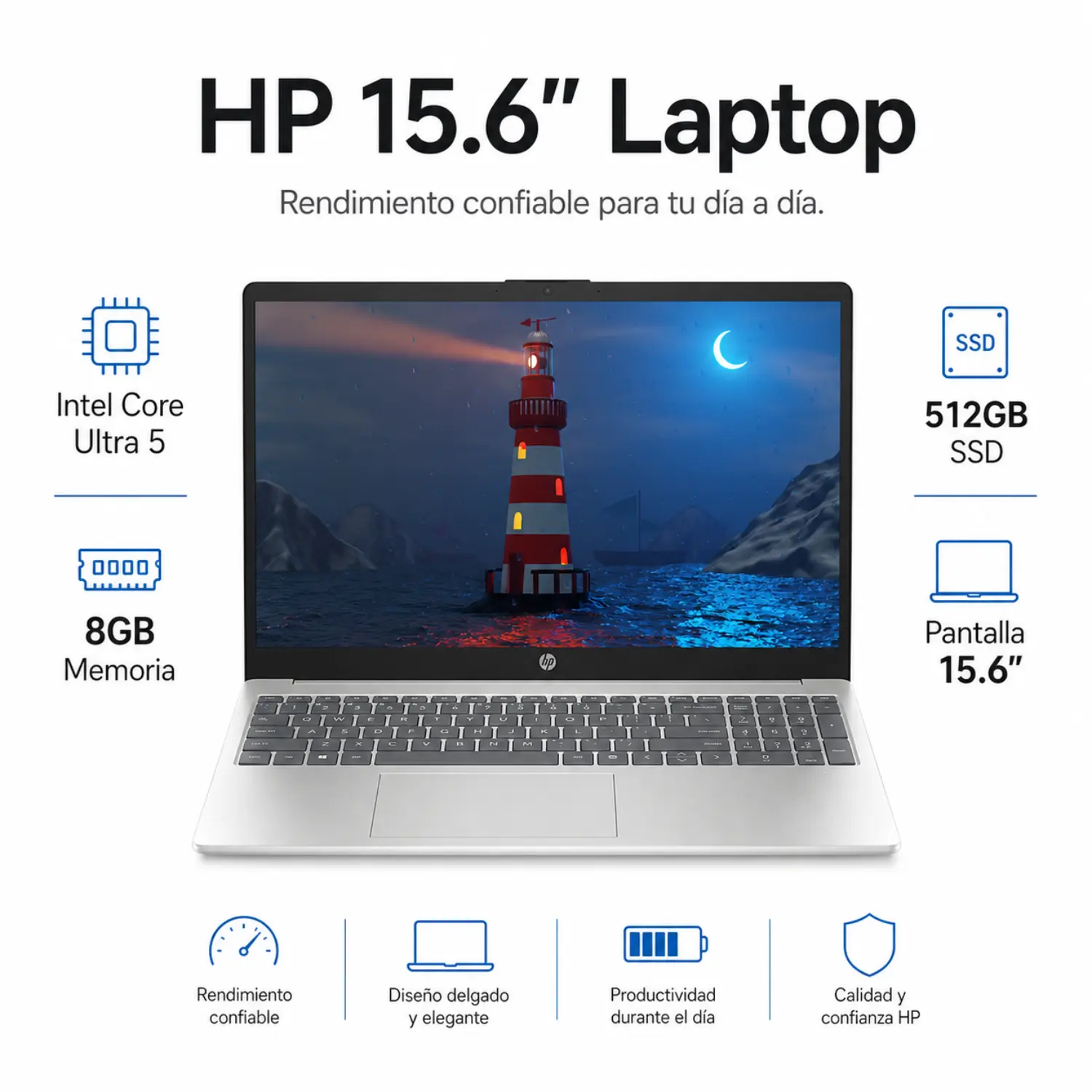 [BZ1W9UA#ABA-125H/NEW] HP 15-fd0154 - 15.6" FHD Touch Display - Core Ultra 5 125H - 8GB RAM - 512GB SSD - Windows 11 Home