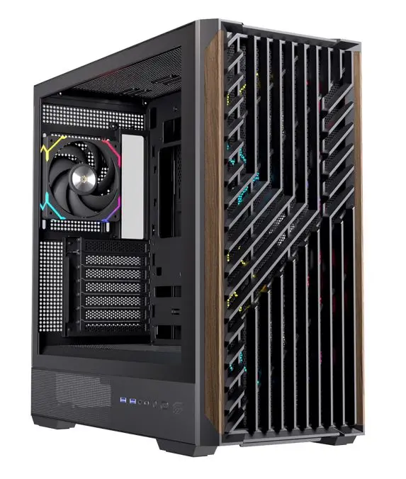 [EXCS-PL-800R-B/NEW] Gabinete EINAREX P800 RGB – ATX – Conexión Inversa – Cristal Templado – Madera – 4 Fans RGB – USB-C